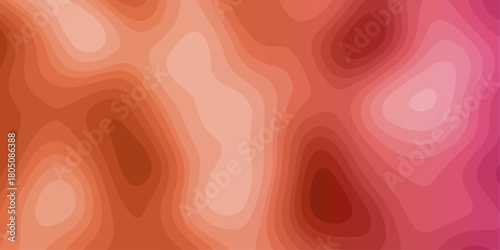 Soft Coral Gradient Texture. abstract papercut background with 3d geometry circles.