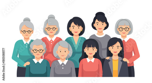 Group of women of different ages