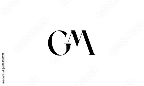 GM initial letters logo or GM monogram logo
