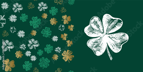 Hand-Drawn Shamrock Pattern for St. Patrick's Day	
