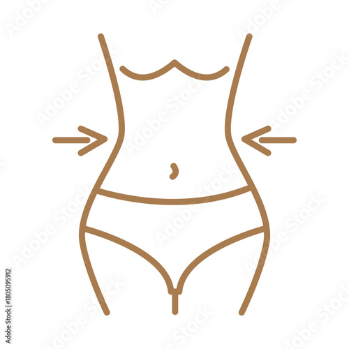 Athletic figure line icon with editable stroke, isolated on transparent background. Fat burn line icon. Minimal outline fitness symbol for gym, workout, sport, and wellness design projects.