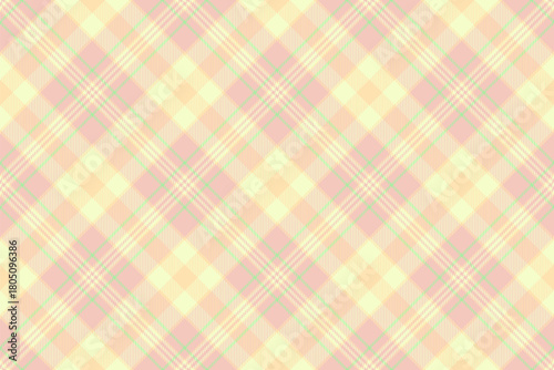 Pastel vector plaid background, fuzzy texture fabric tartan. Other check pattern seamless textile in light and moccasin colors.