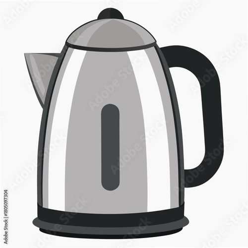 Modern electric kettle. Kitchen Appliance for boiling water quickly and efficiently. Isolated vector illustration on white background
