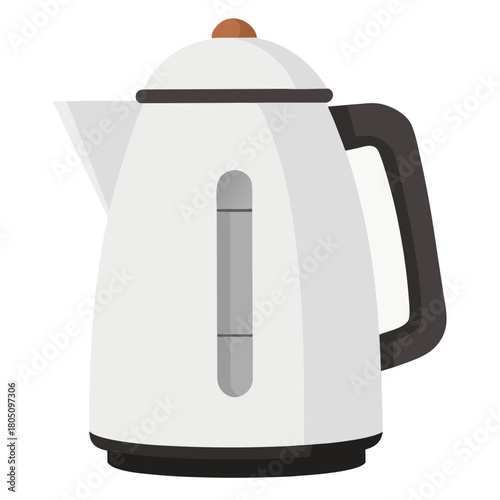 Vector illustration of modern electric kettle. Kitchen Appliance for Boiling Water Quickly and Efficiently. Perfect for icon, logo, emblem, banner, label