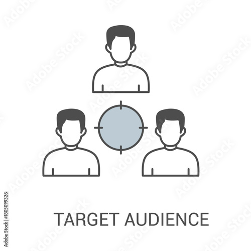 Target Audience Marketing Strategy Customer Client Demographic Persona Research Success Outline Vector