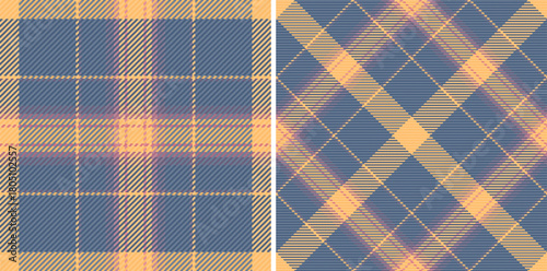 Detailed tartan pattern, a classic fabric design. Use it for background texture or cloth. Two views in the image, straight and diagonal orientations.