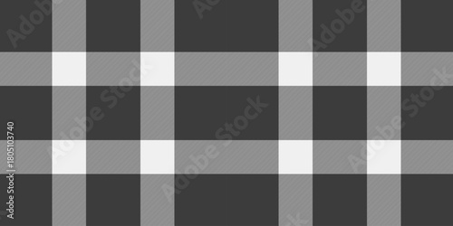 Gris fabric seamless vector, folk background pattern tartan. Sixties check plaid textile texture in grey and white colors.