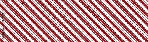Christmas candy stripe banner background with diagonal red and white festive lines, holiday pattern for seasonal design, winter decoration, website header, and digital projects