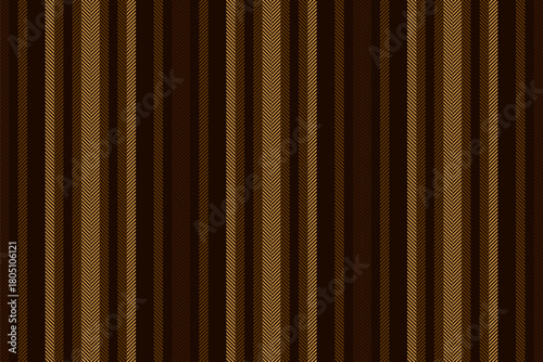 Gative background stripe texture, luxury vertical lines textile. Cagazine fabric vector seamless pattern in black and orange colors.
