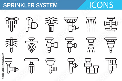 Outline Symbols for Irrigation, Pipes, Valves, and Sprinklers