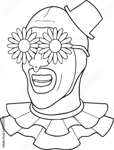 Terror Clown Tattoo Stencil T-shirt Print