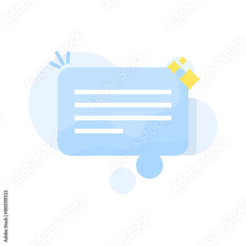 Blue chat bubble icons in a modern flat style, symbolizing SMS, comments, dialogue boxes, and various digital communication elements. flat vector illustration.