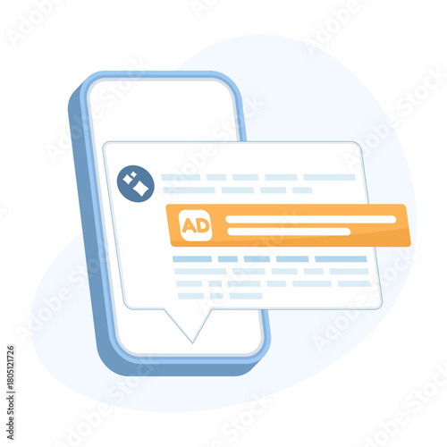 illustration of AI chat ads performance, showing a conversational bot that drives conversions with dynamic responses, transforming interactive advertising metrics through intelligent automation.