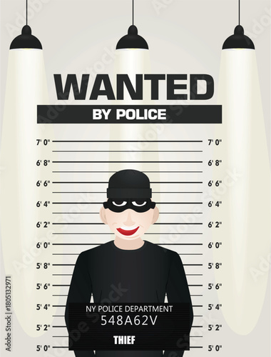 Wanted by police wall. vector