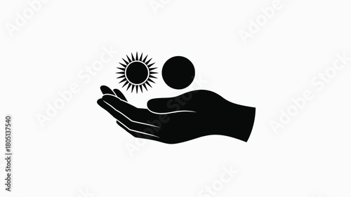Offering hope and possibility with a helping hand and bright future ahead, ideal for conveying support, charity, and positive growth concepts
