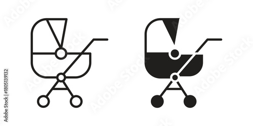 Baby carriage icon concept vector illustration. logotype icon designs