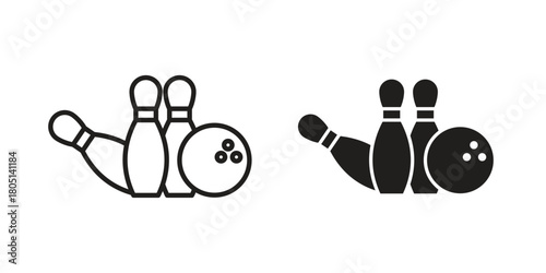 Bowling icon concept vector illustration. logotype icon designs