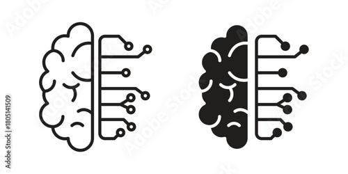Brain circuit icon concept vector illustration. logotype icon designs