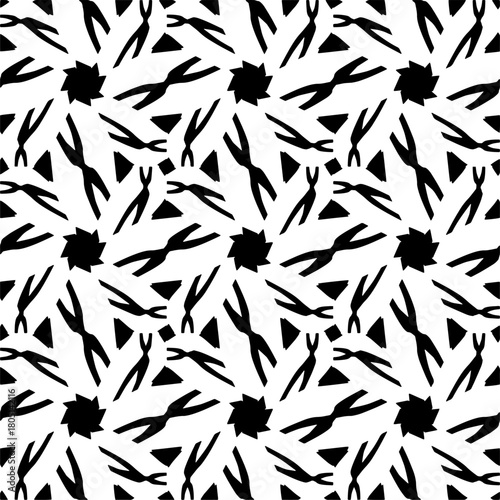  Abstract texture for fabric print, clotht,card, table cloth,tapestry, furniture, banner, cover, invitation, decoration, wrapping.Seamless repeating pattern. Black and white color.