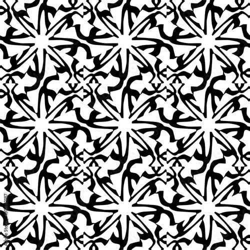  Abstract texture for fabric print, clotht,card, table cloth,tapestry, furniture, banner, cover, invitation, decoration, wrapping.Seamless repeating pattern. Black and white color.