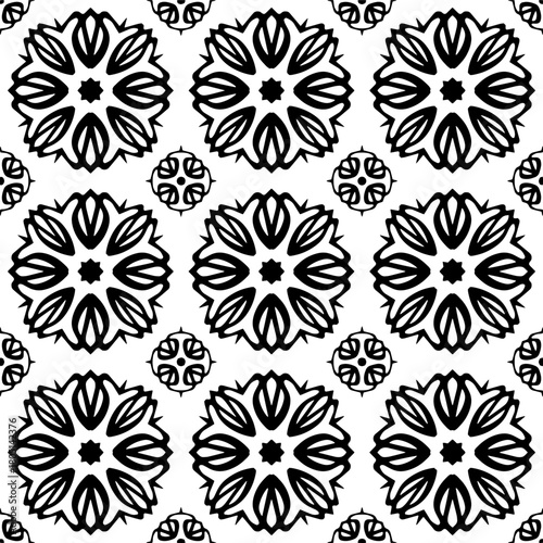  Abstract texture for fabric print, clotht,card, table cloth,tapestry, furniture, banner, cover, invitation, decoration, wrapping.Seamless repeating pattern. Black and white color.