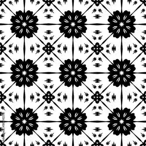  Abstract texture for fabric print, clotht,card, table cloth,tapestry, furniture, banner, cover, invitation, decoration, wrapping.Seamless repeating pattern. Black and white color.