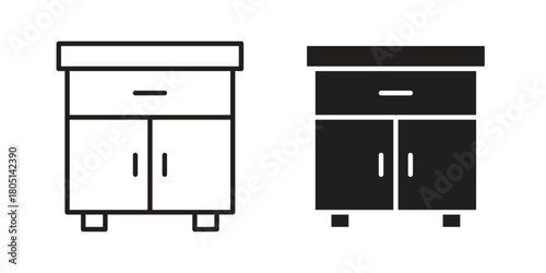 Cabinet icon concept vector illustration. logotype icon designs