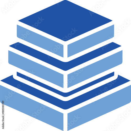 Stacked boxes subscription levels vector icon in flat minimalist style