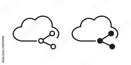 Cloud share icon concept vector illustration. logotype icon designs