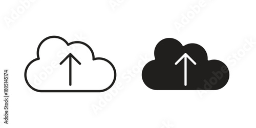 Cloud upload icon concept vector illustration. logotype icon designs