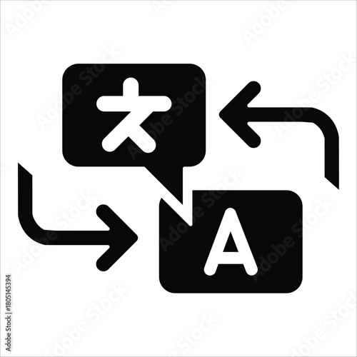 translate icons. simple solid vector