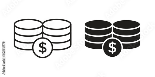 Coins icon concept vector illustration. logotype icon designs
