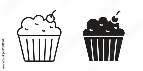 Cupcake icon concept vector illustration. logotype icon designs