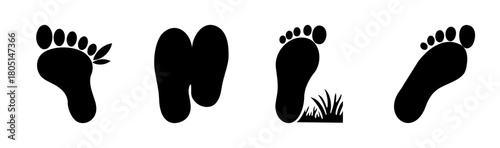 Eco-friendly footprint icons: leave no trace outdoor message