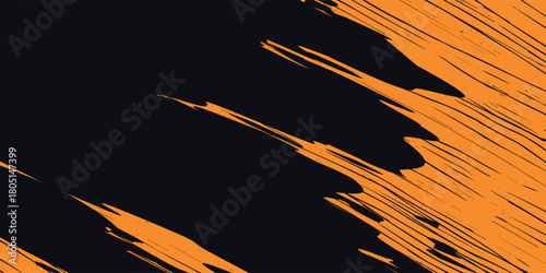 orange black brush Car sticker wrap pattern banner abstract sporty lines black orange color combination grunge brush modern pattern racing motorsport. eps 10.