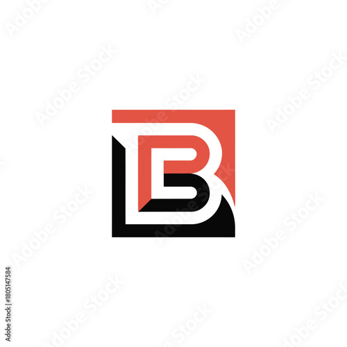 A modern geometric logo design featuring the letter B within a square.