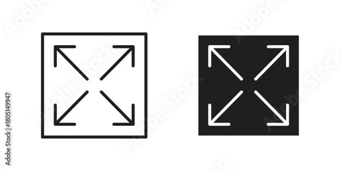 Expand arrows icon concept vector illustration. logotype icon designs