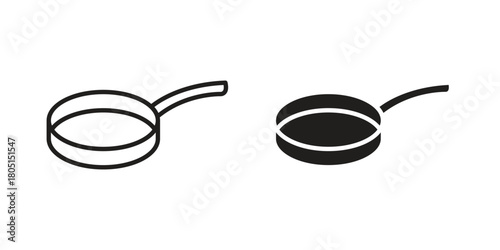 Frying pan icon concept vector illustration. logotype icon designs