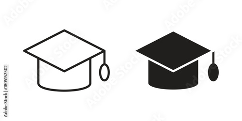 Graduation cap icon concept vector illustration. logotype icon designs