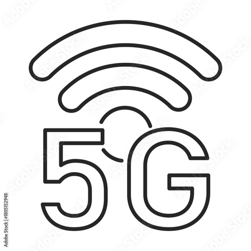 5G internet web line icon
