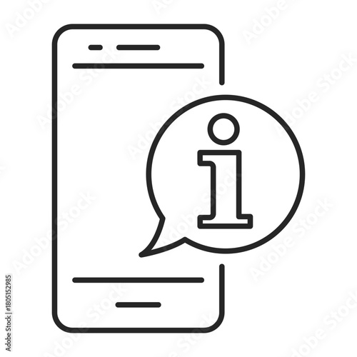 smartphone information web line icon