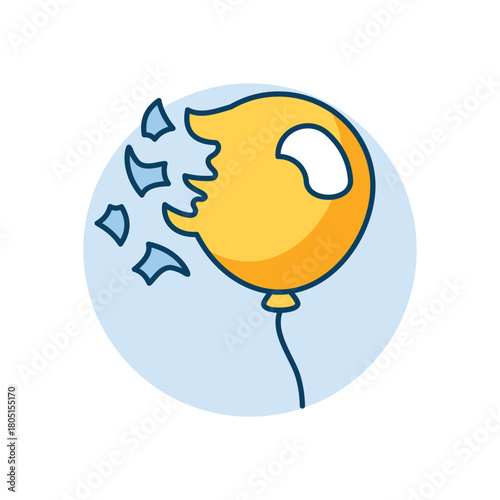 Balloon Pop icon clean and modern vector illustration