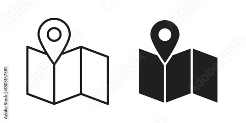 Map icon concept vector illustration. logotype icon designs