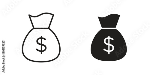 Money bag icon concept vector illustration. logotype icon designs