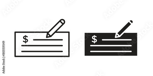 Money check icon concept vector illustration. logotype icon designs