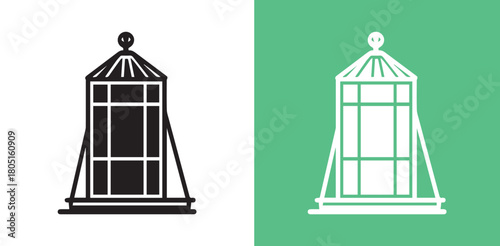 Grain Silo Icon with Level Indicator – Agricultural Storage Vector. 