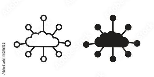 Network cloud icon concept vector illustration. logotype icon designs