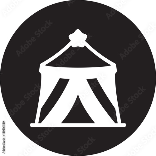 circus tent glyph icon
