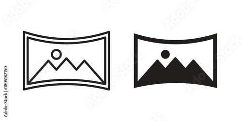 Panoramic icon concept vector illustration. logotype icon designs