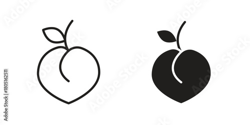 Peach icon concept vector illustration. logotype icon designs